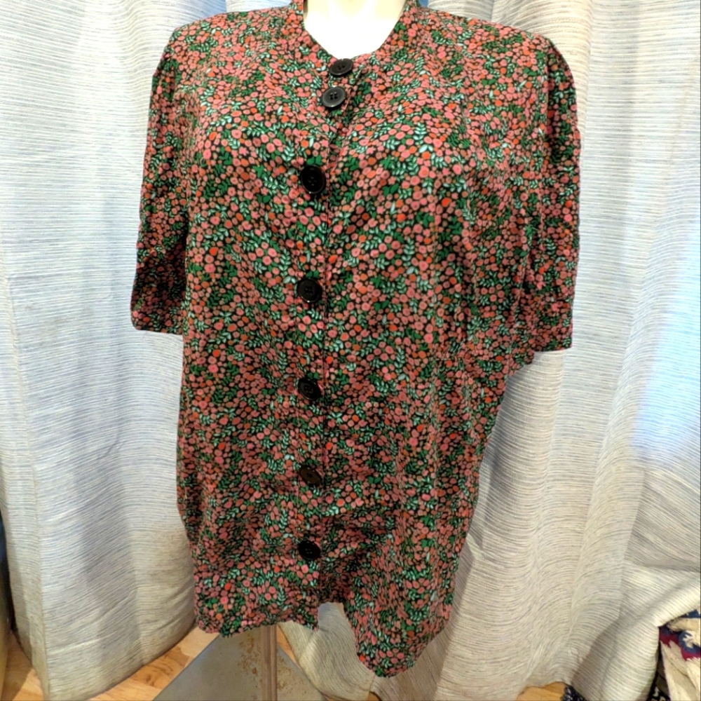 Caslon Floral Button-Up Blouse - 24W
